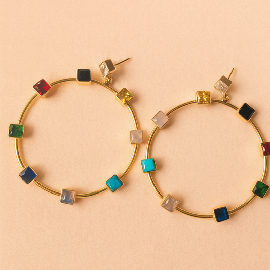 Navratani multicolored Studs loops