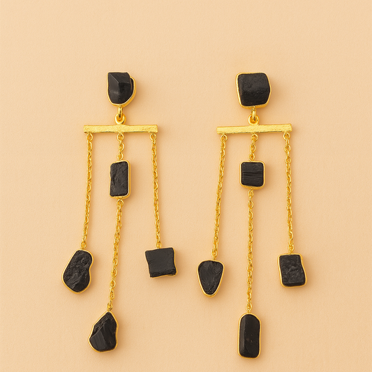 Precious Rough Waterfall Earrings