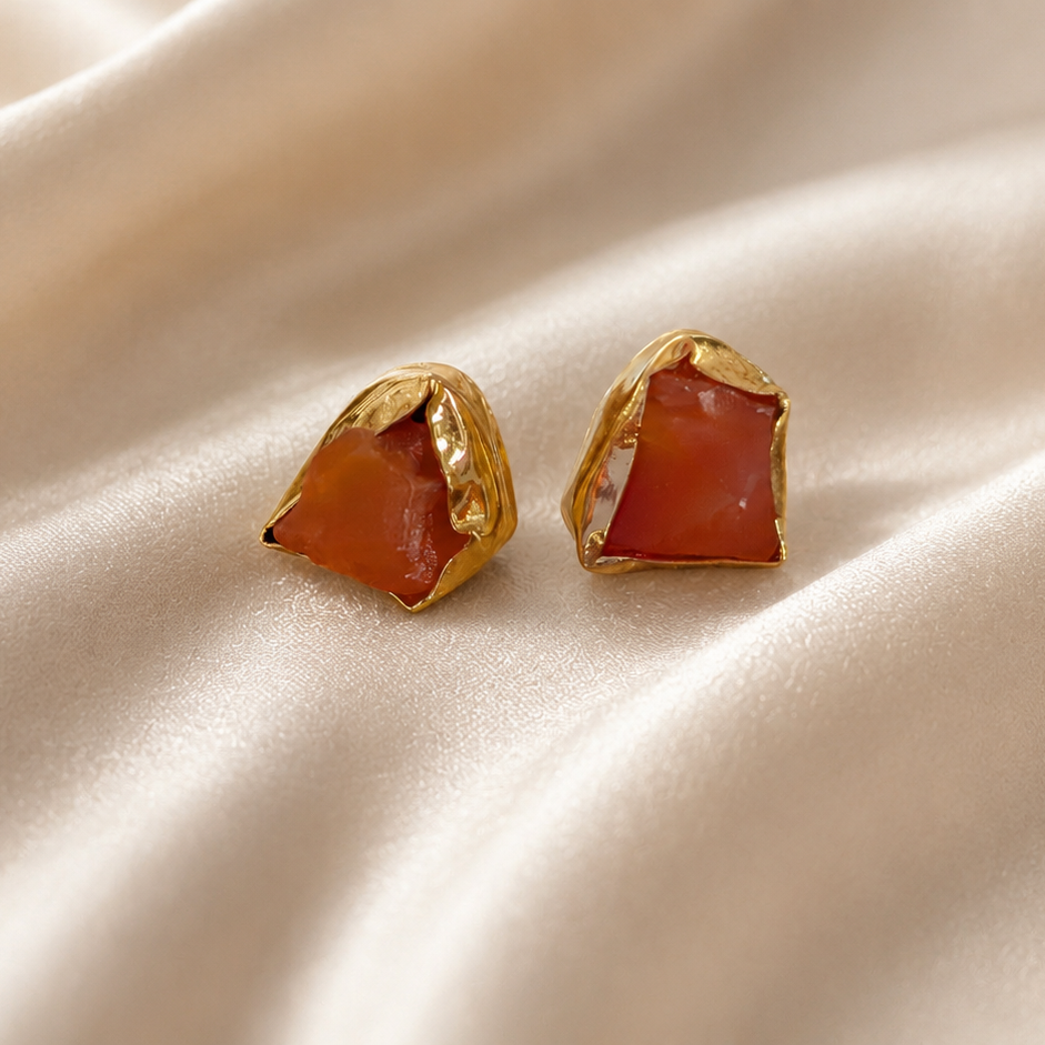 Carnelian Glow Studs