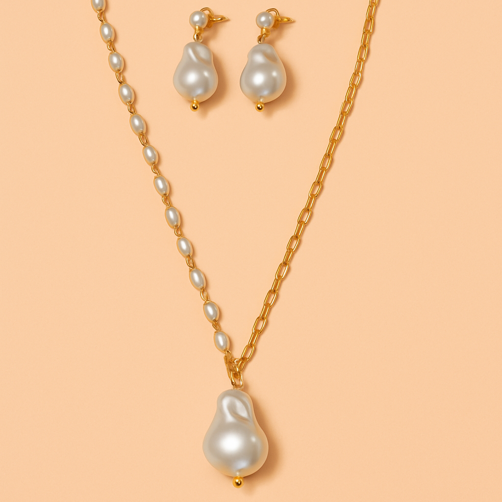 Pearl Poise Chain with earrings