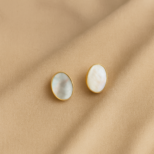 Oval MOP Glow Studs
