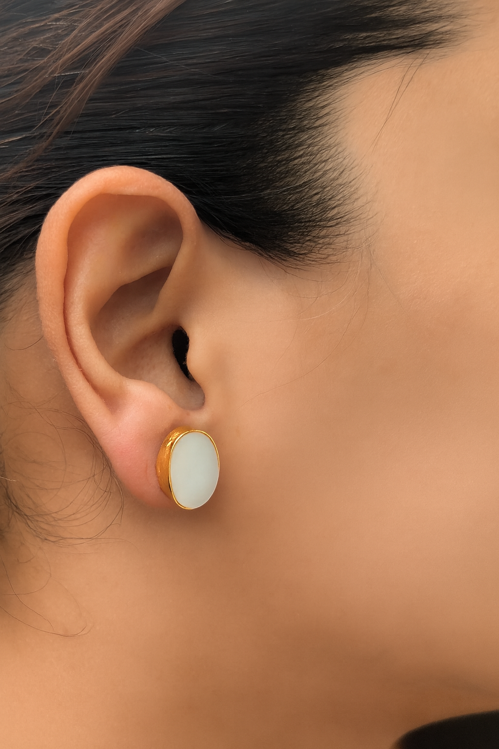 Oval MOP Glow Studs