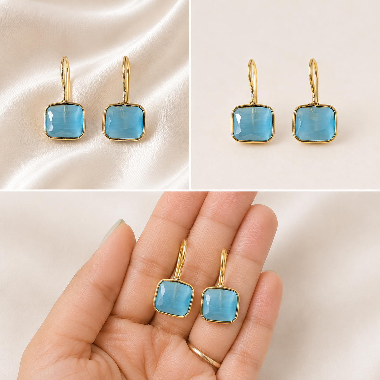 Elara Gemstone Drop Earrings