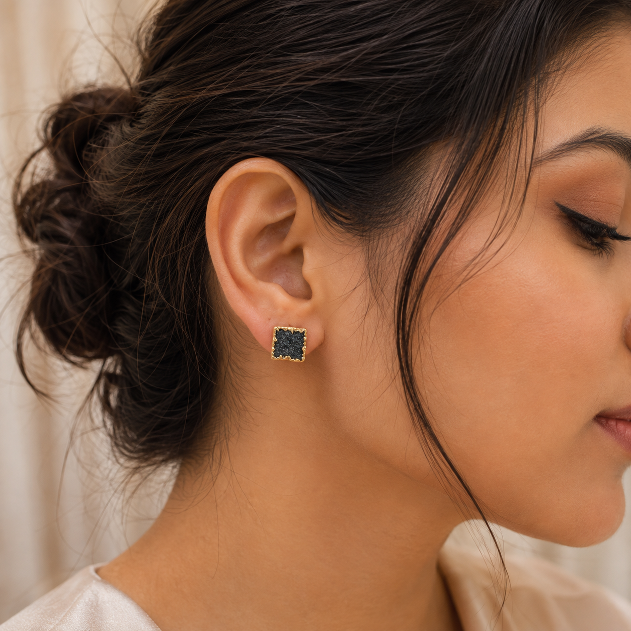 Raw Gem Square Studs