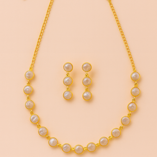 Genz Pearl Fusion Necklace set