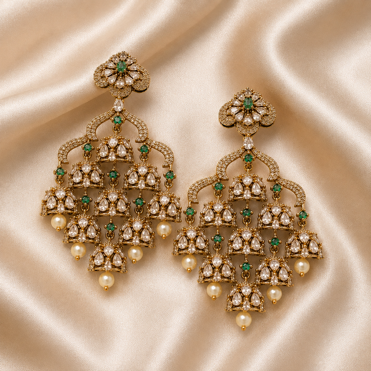 Rang Mahal Kundan Earrings