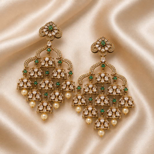 Rang Mahal Kundan Earrings