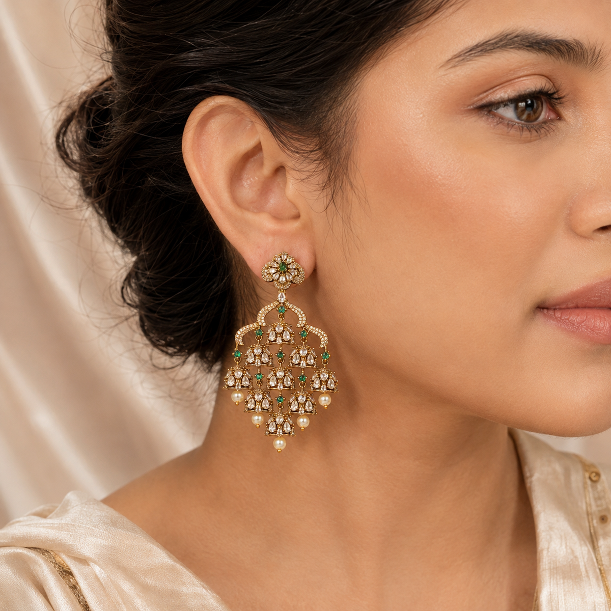 Rang Mahal Kundan Earrings