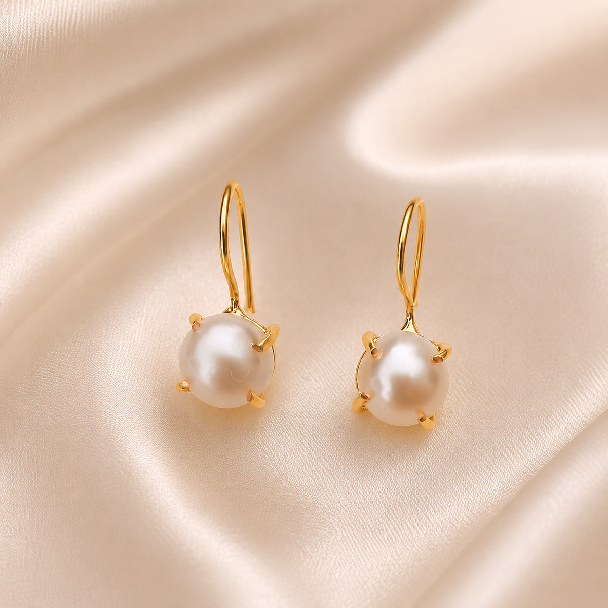 Real water pearl Loop Earrings