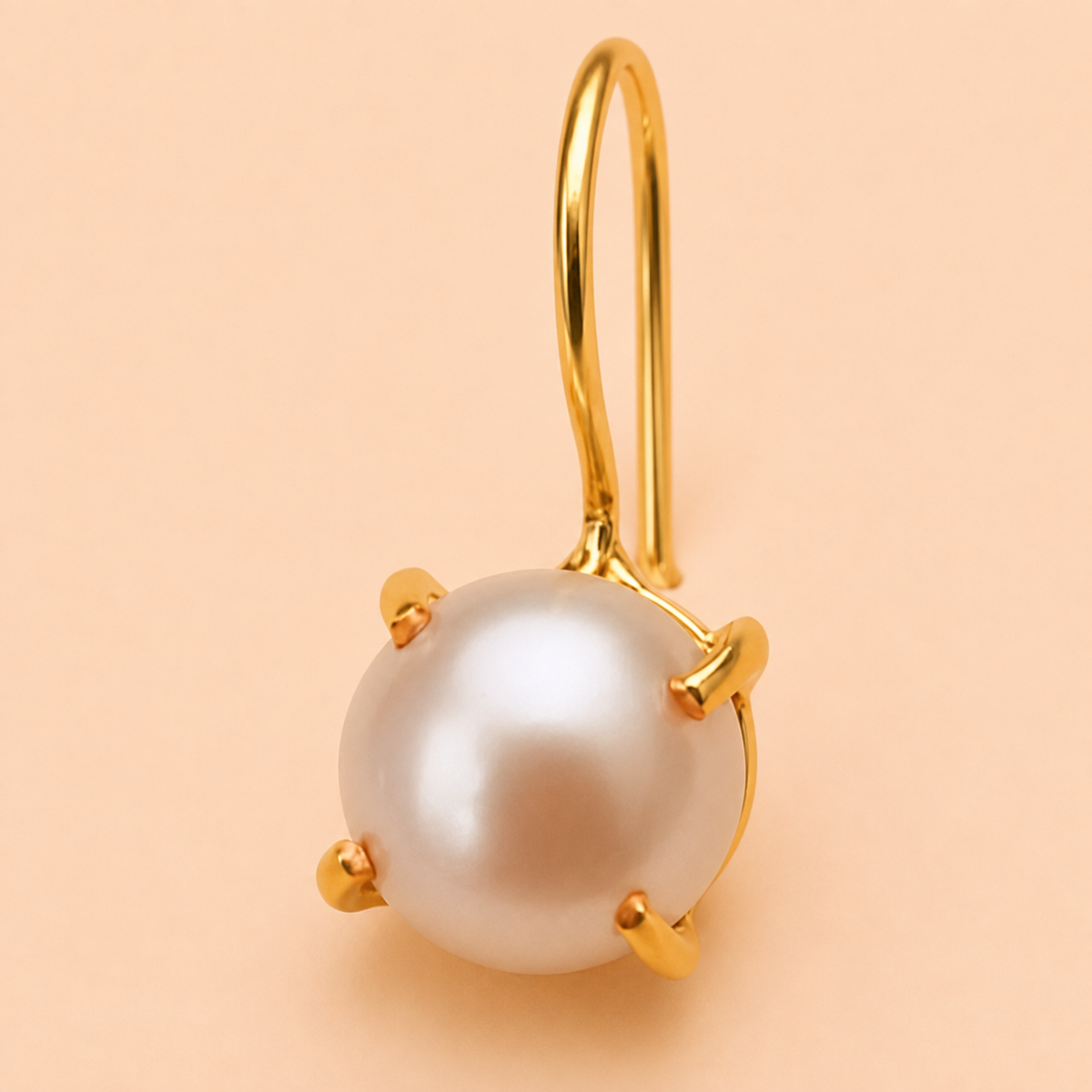 Real water pearl Loop Earrings