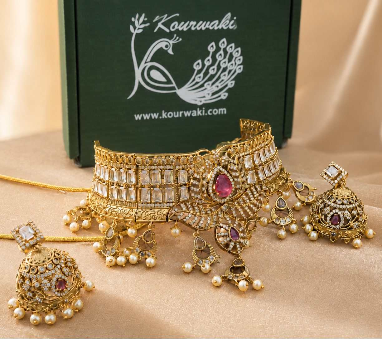 Rajsi Ruby Kundan Choker Set