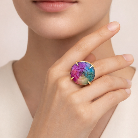 Rainbow Agate Ring