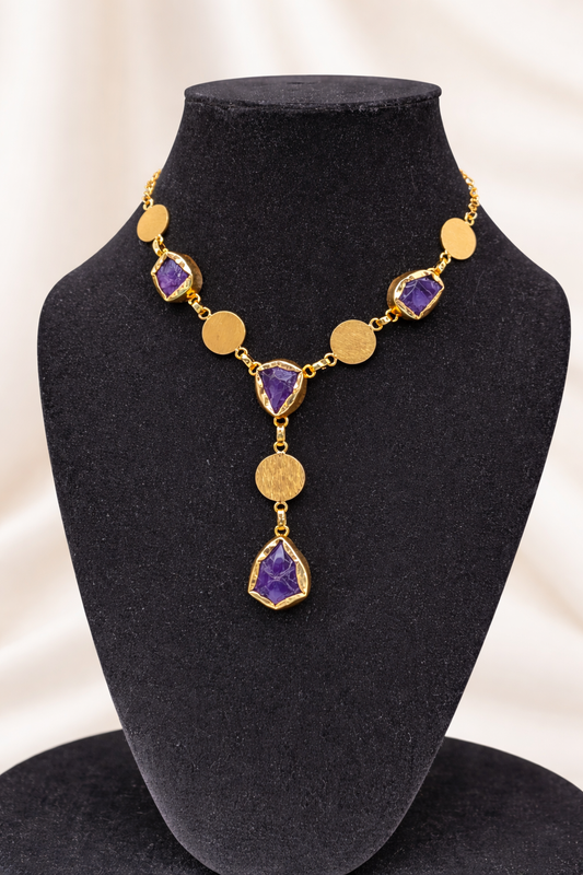 Ancient Coin Gemstone Necklace