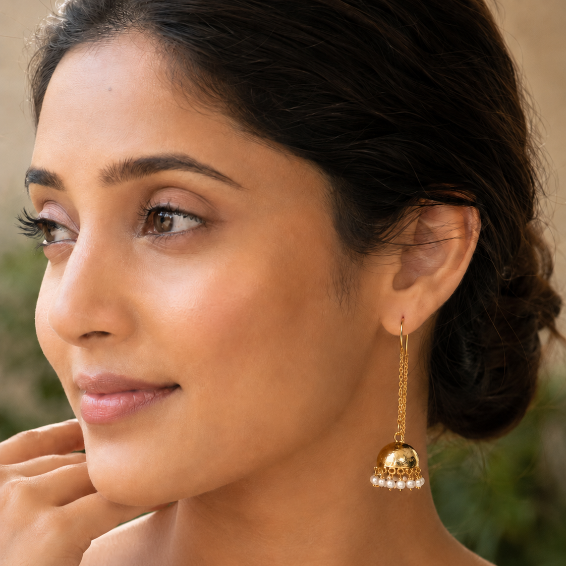 Needle thread Jhumka