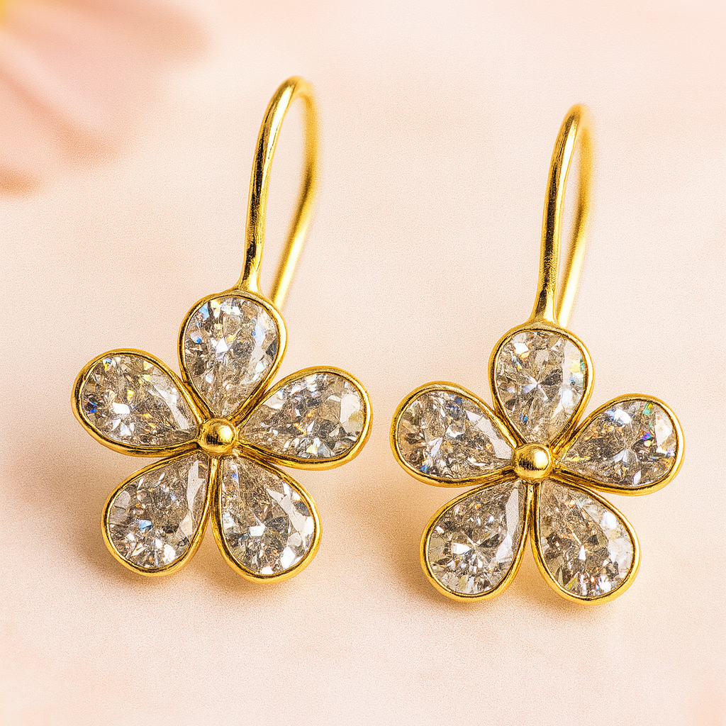Daisy Flower Loop Earrings