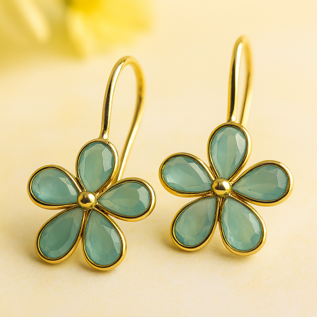 Daisy Flower Loop Earrings