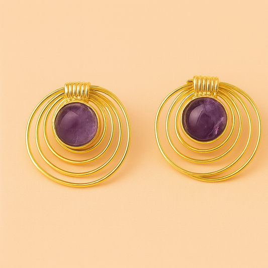 Round Wired Stud Earrings – Elegant Simplicity