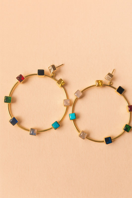 Navratani multicolored Studs loops