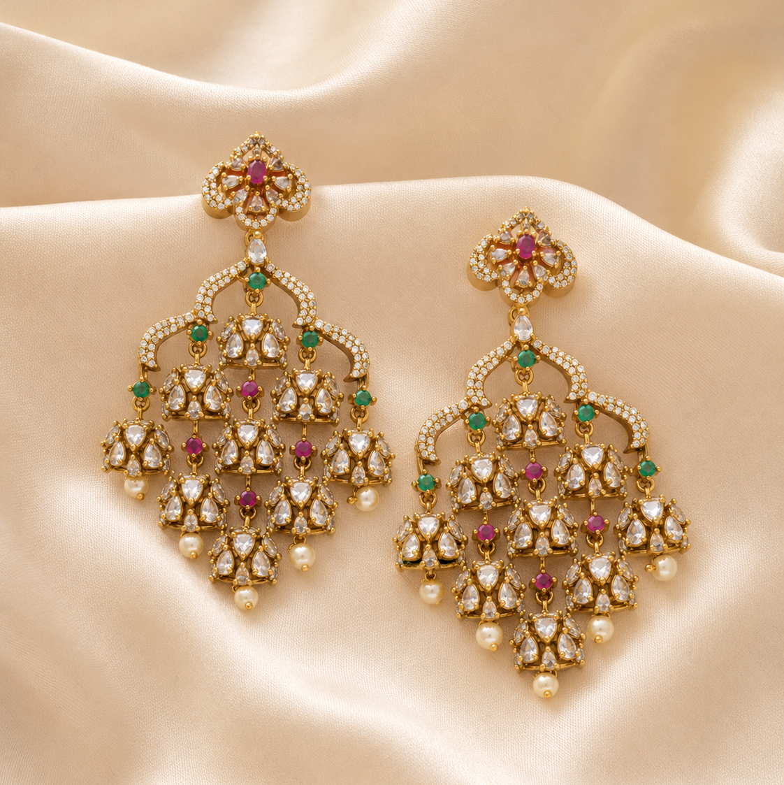 Rang Mahal Kundan Earrings