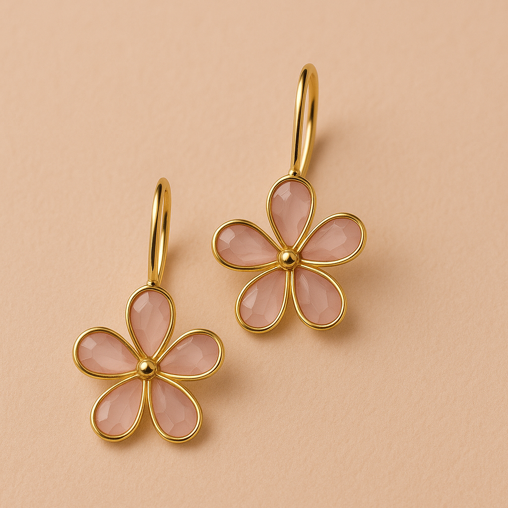 Daisy Flower Loop Earrings