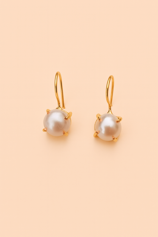 Real water pearl Loop Earrings