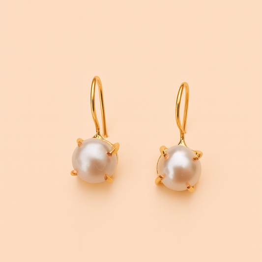 Real water pearl Loop Earrings