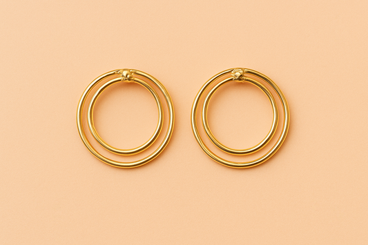 Double Ring Stud Earrings – Contemporary Chic