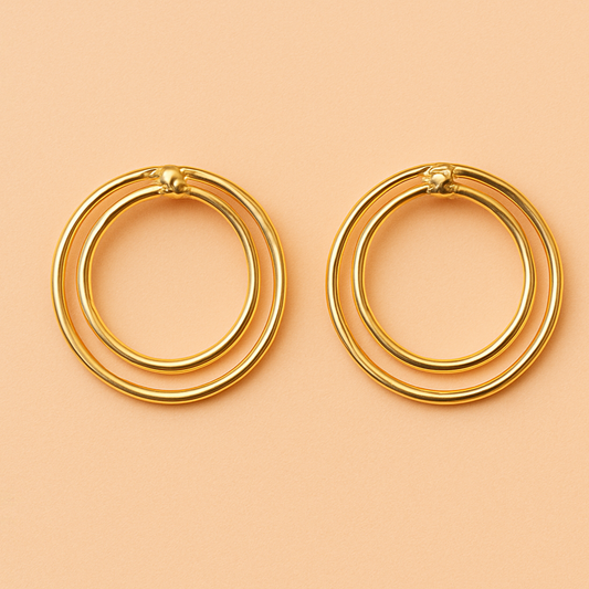 Double Ring Stud Earrings – Contemporary Chic