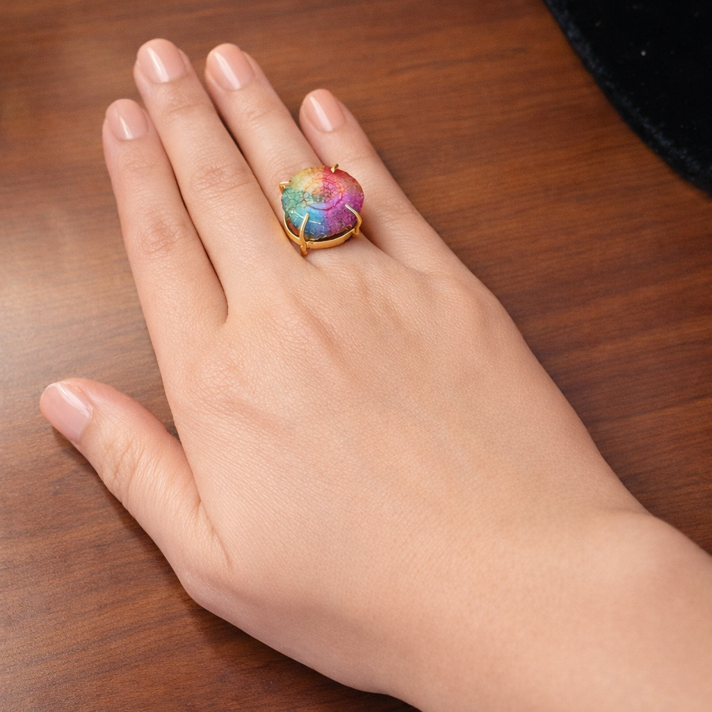 Rainbow Agate Ring