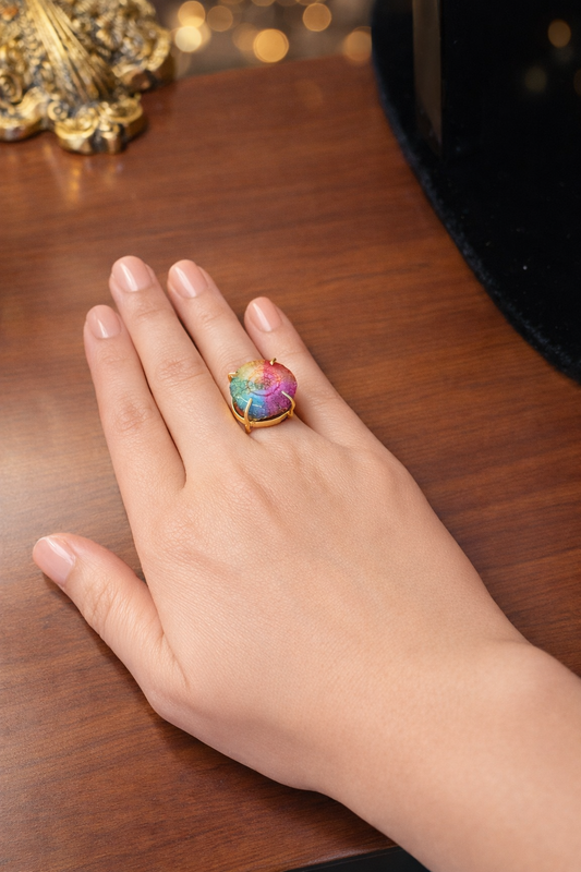 Rainbow Agate Ring